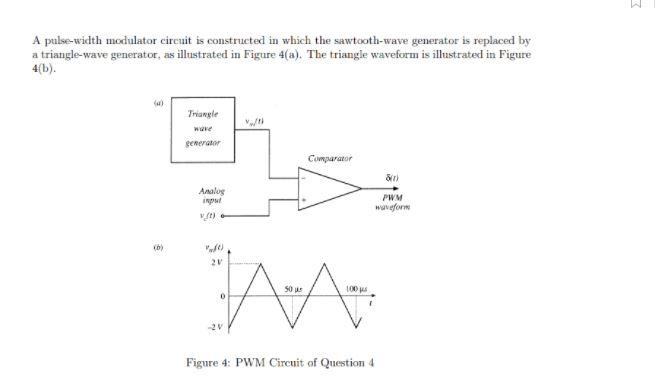 Solved A pulse-width modulator circuit is constructed in Circuit Diagram