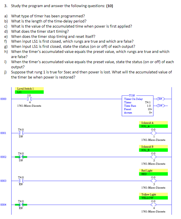 Solved 3. Study the program and answer the following | Chegg.com