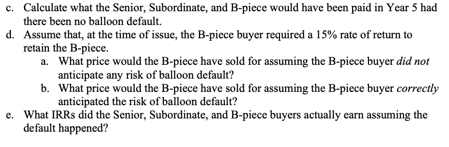 Solved Assume a collateral pool containing 5 -year | Chegg.com