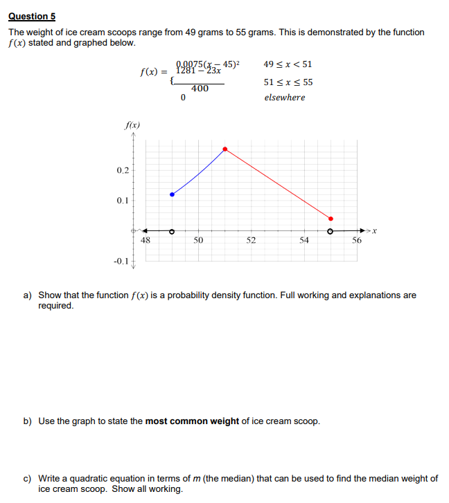 Solved The weight of ice cream scoops range from 49 grams to