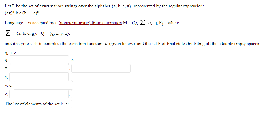 Solved Let L Be The Set Of Exactly Those Strings Over The Chegg Com