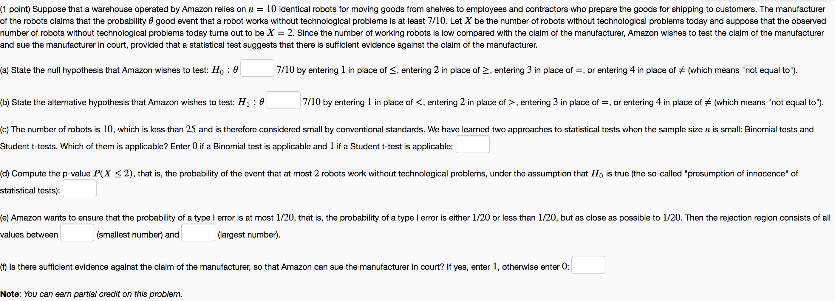 Solved (1 point) Suppose that a warehouse operated by Amazon | Chegg.com