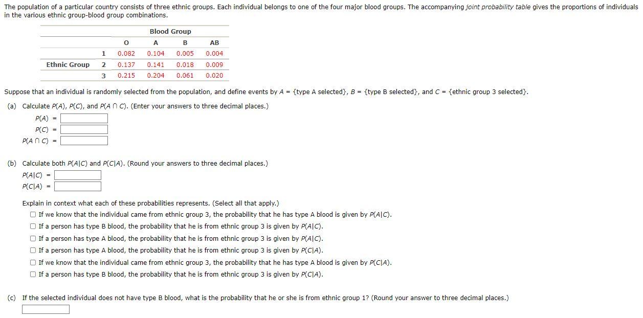 Solved The Population Of A Particular Country Consists Of | Chegg.com