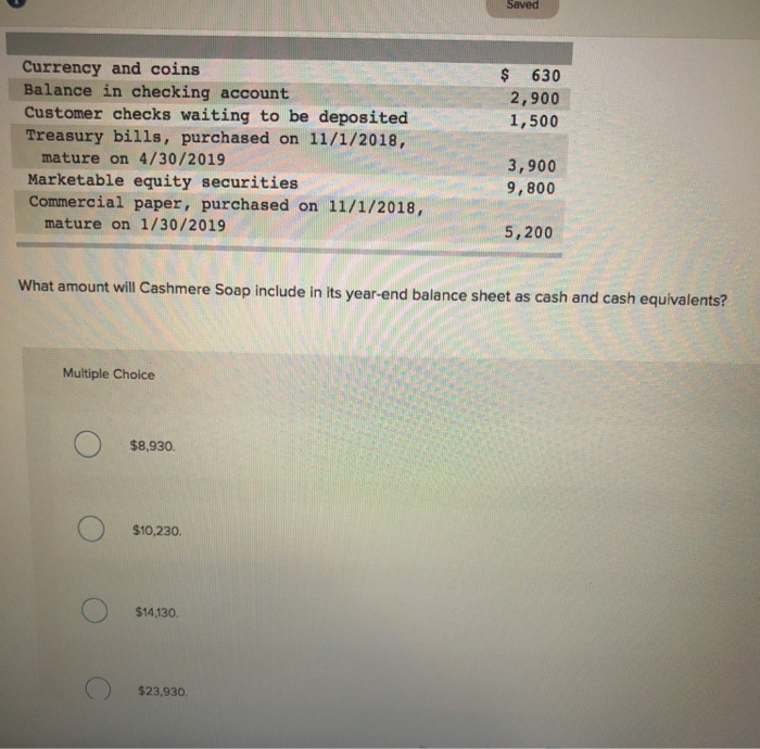 Solved Saved Currency and coins Balance in checking account
