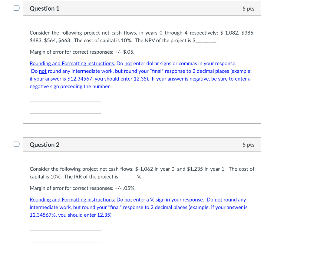 Solved D Question 1 5 pts Consider the following project net | Chegg.com
