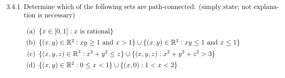 Solved 3.4.1 Determine which of the following sets are | Chegg.com