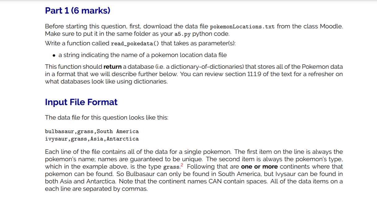 Solved Write a function called pokemon_in_continent) which