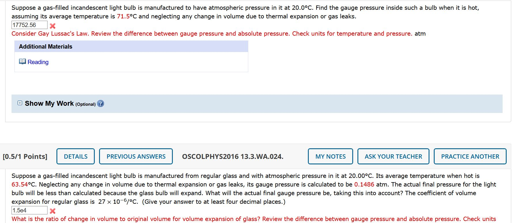 Solved Suppose a gasfilled incandescent light bulb is