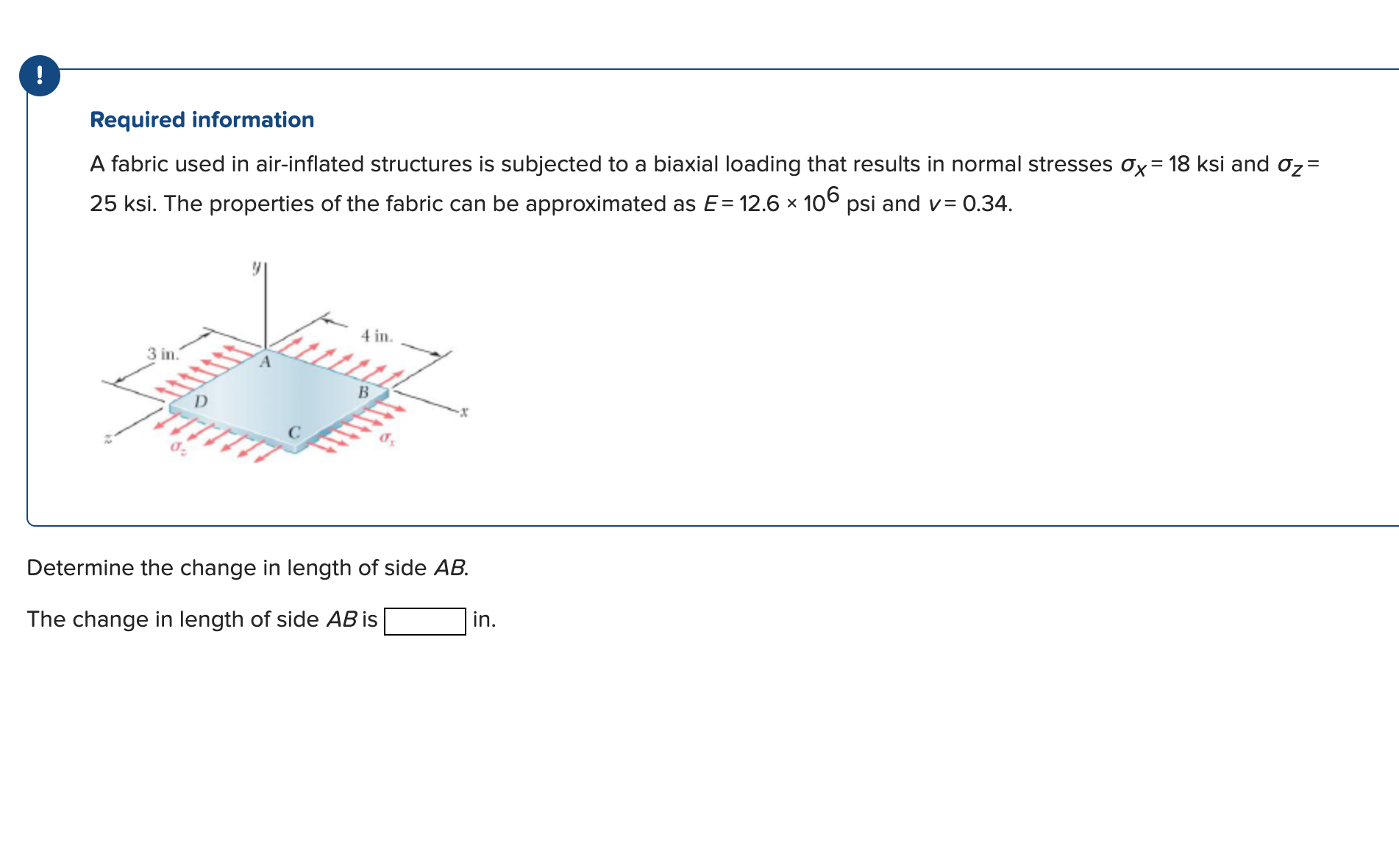 [Solved] Required information A fabric used in airinflate