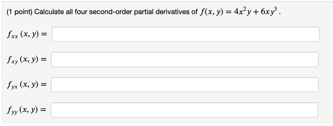 Solved Calculate all four second-order partial | Chegg.com
