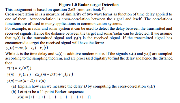 Time Delay Estimation in RadarFigure 1.0 Radar target Chegg