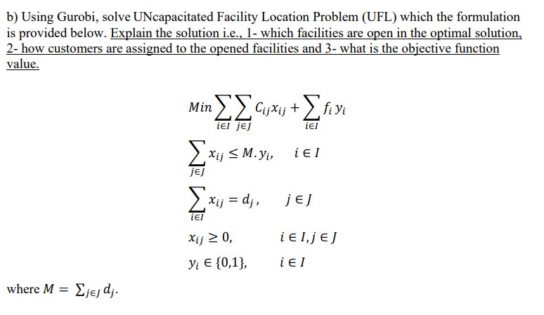 1- Consider the facility location problem with five | Chegg.com