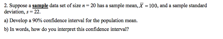 Solved 2. Suppose a sample data set of size n=20 has a | Chegg.com