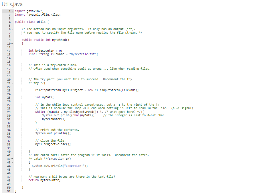 Solved Modify the given template java file (Utils.java) to | Chegg.com