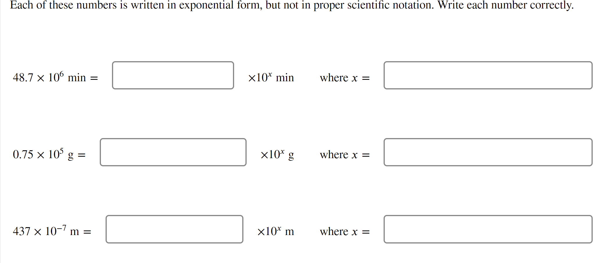 Solved Each of these numbers is written in exponential form