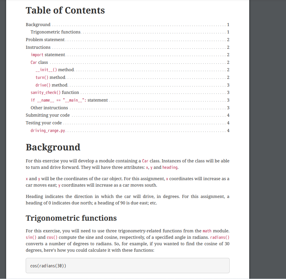 Solved Table of Contents 1 1 2 2 2 2 2 Background | Chegg.com