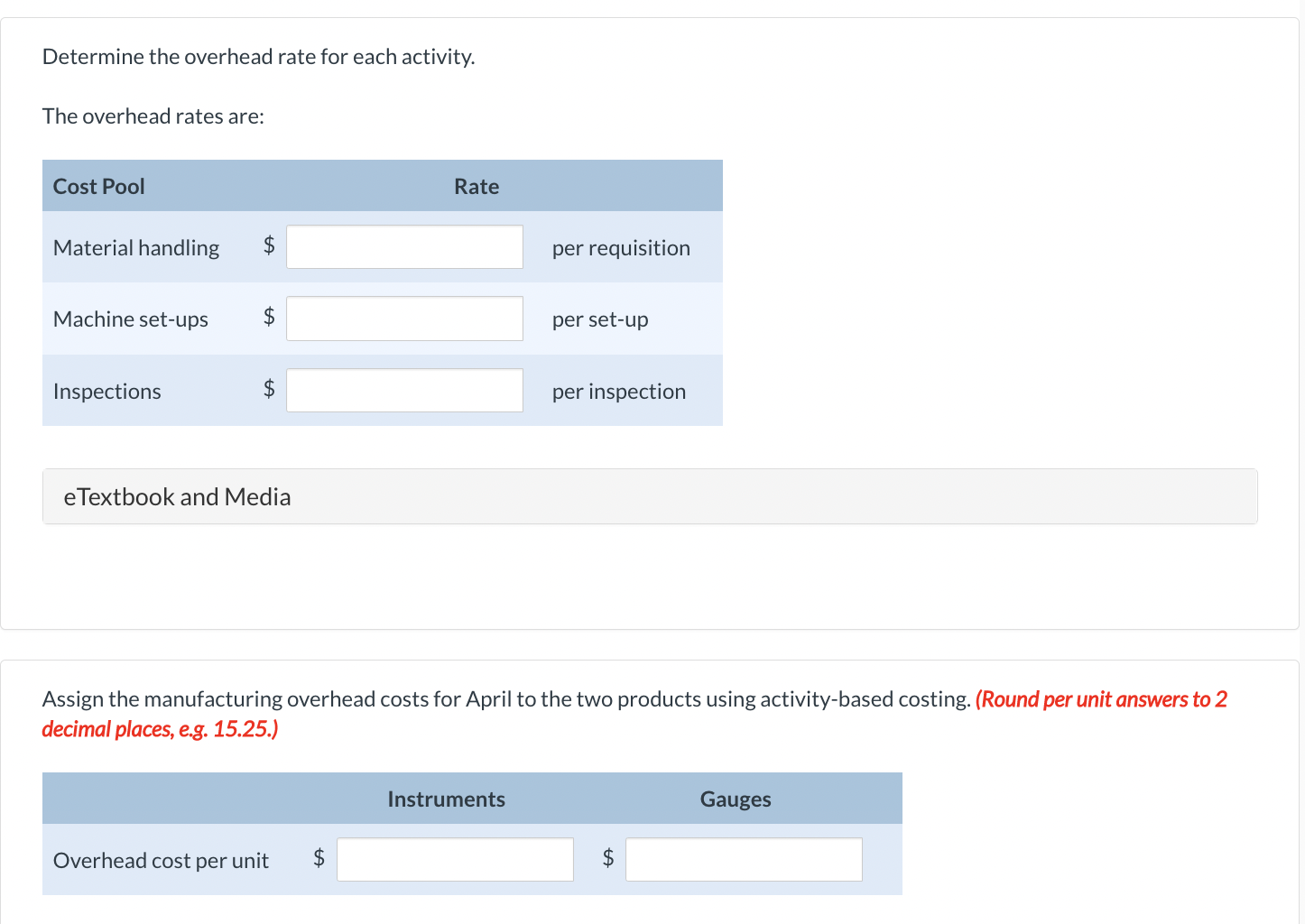 Solved Cullumber Instrument, Inc. manufactures two products: | Chegg.com
