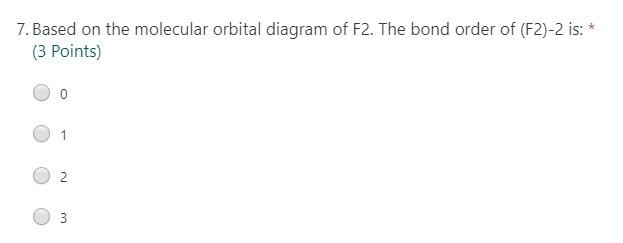 Solved 7. Based on the molecular orbital diagram of F2. The | Chegg.com