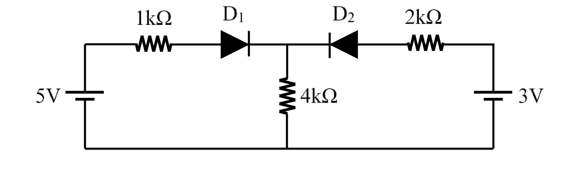 Solved Find the current passing through the diodes in the | Chegg.com