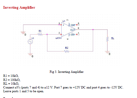 Inverting Utretch Solved Inverting AmplifierFig 3. Inverting | Chegg.com