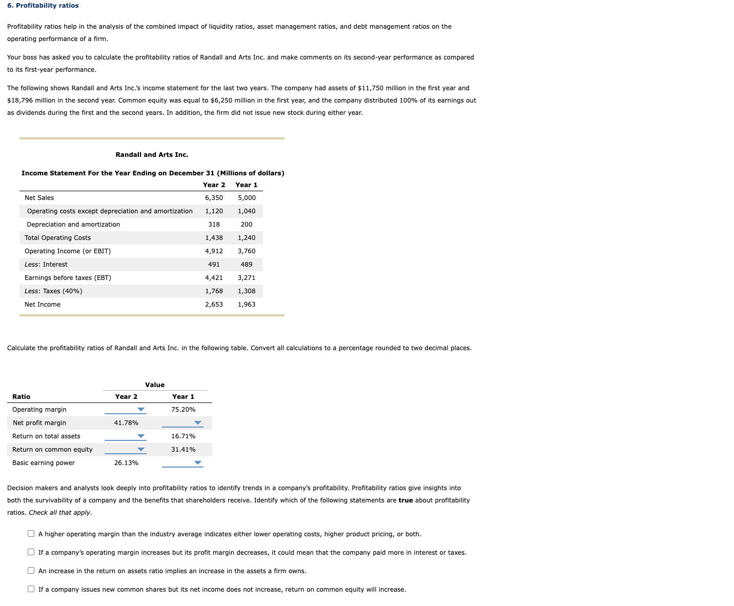 Solved Profitability Ratios Help In The Analysis Of The | Chegg.com