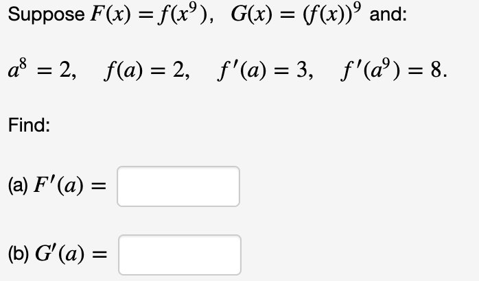 Solved Suppose F X F Xº G X F X º And A8 2 Chegg Com