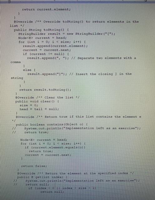 public class MyLinkedlist extends MyAbstractList | Chegg.com