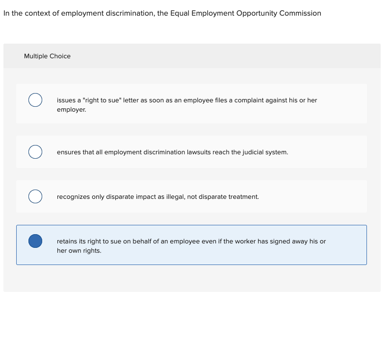 Solved N The Context Of Employment Discrimination, The Equal | Chegg.com