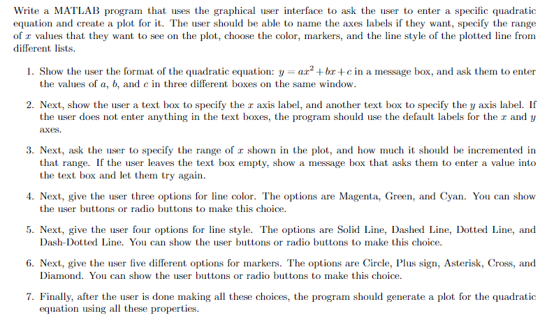 Solved Write a MATLAB program that uses the graphical user | Chegg.com