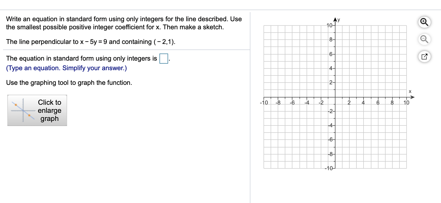 Solved Write an equation in standard form using only