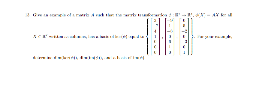 Solved I understand how to find the dimension of ker, | Chegg.com