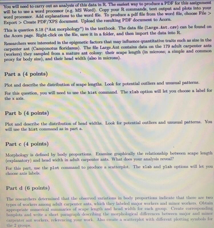 You will need to carry out an analysis of this data