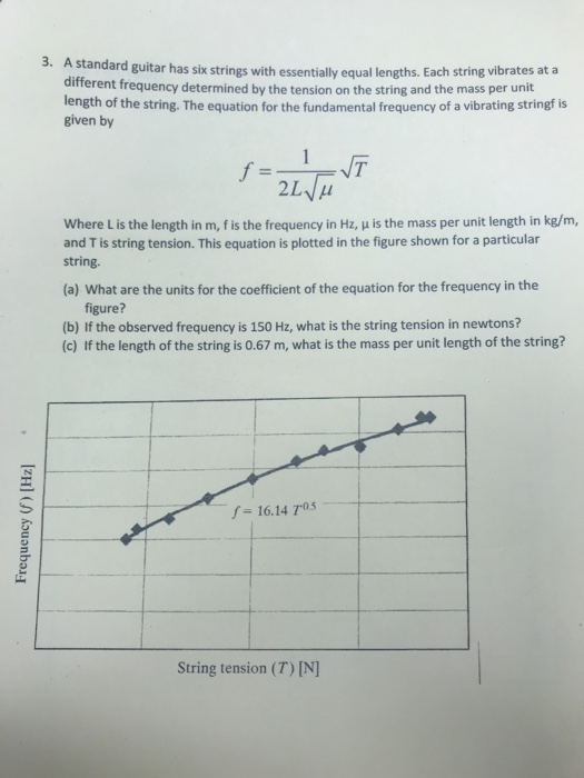 Solved 3. A standard guitar has six strings with essentially