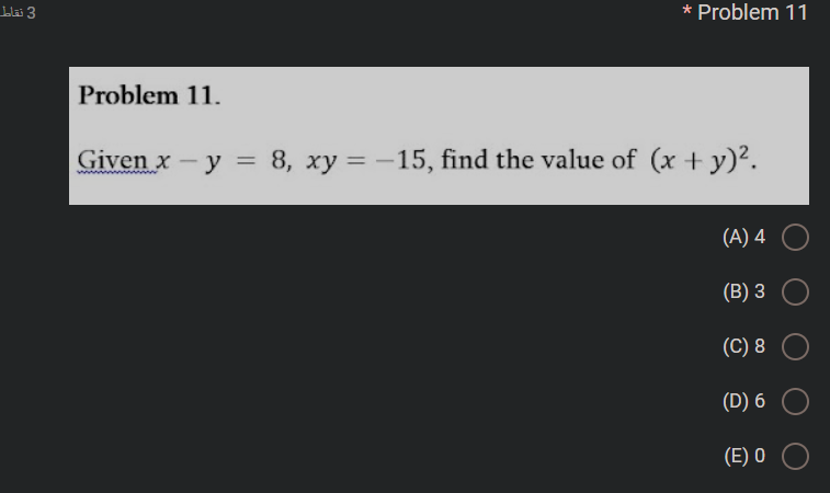 solved-problem-11-given-x-y-8-xy-15-find-the-value-of-chegg