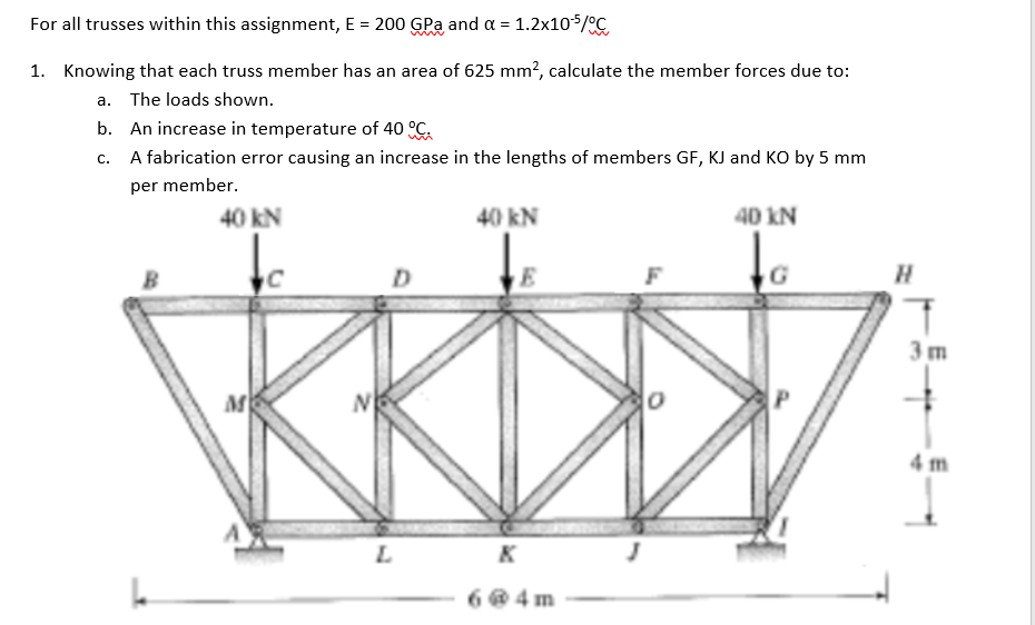 Solved For all trusses within this assignment, E=200GPa and | Chegg.com