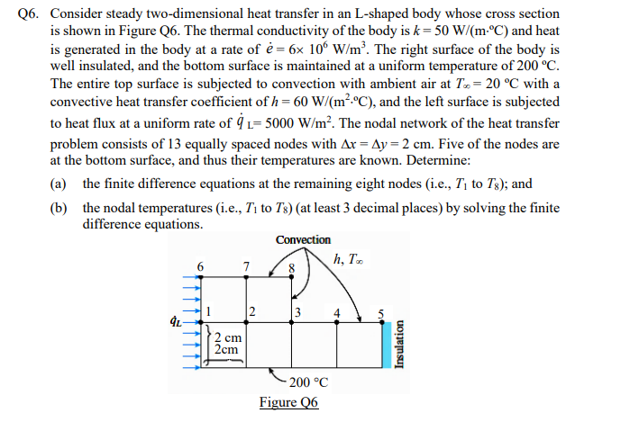 Solved Q6. Consider Steady Two-dimensional Heat Transfer In | Chegg.com