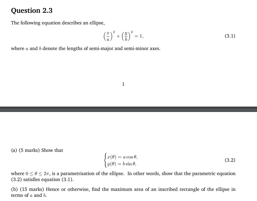 Solved Question 2.3The Following Equation Describes An | Chegg.com