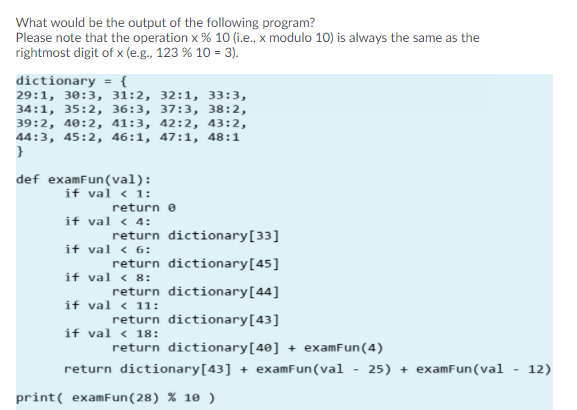 Solved What Would Be The Output Of The Following Program? | Chegg.com