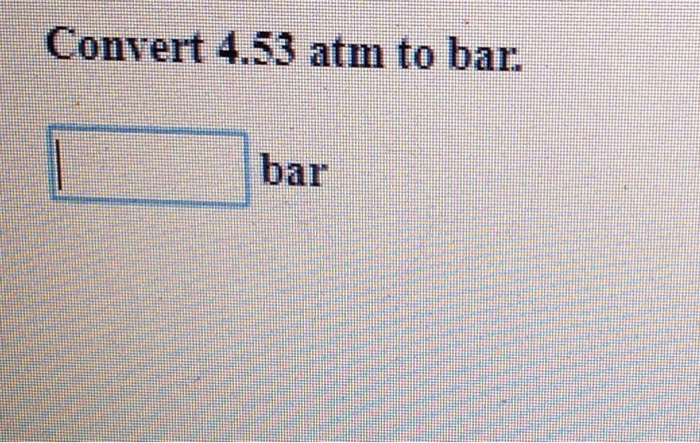 convert 2 bar to atm