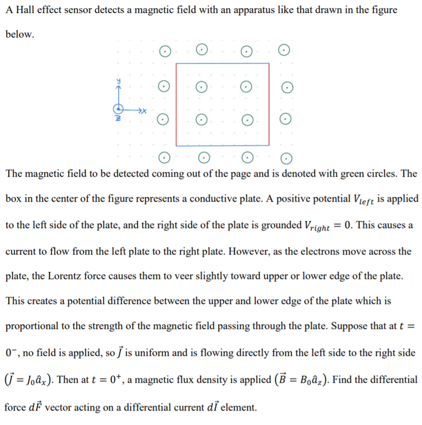 Solved A Hall effect sensor detects a magnetic field with an Circuit Diagram