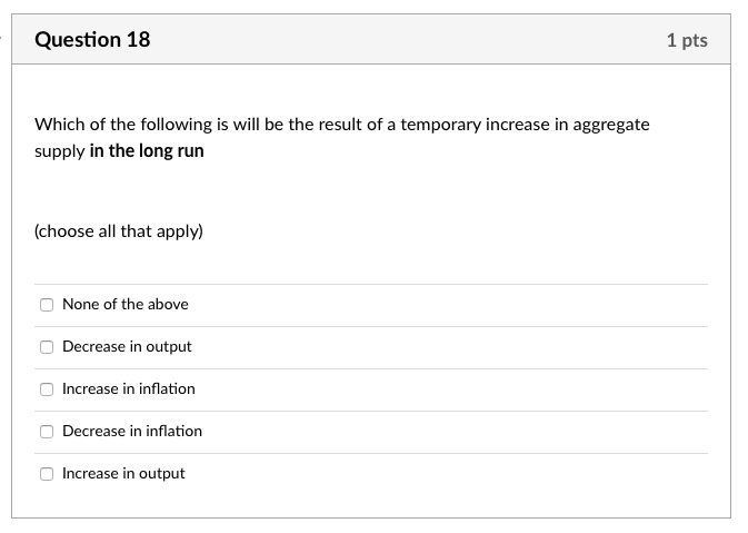 Solved Question 18 1 pts Which of the following is will be | Chegg.com