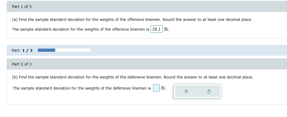 Solved (a) Find the sample standard deviation for the | Chegg.com