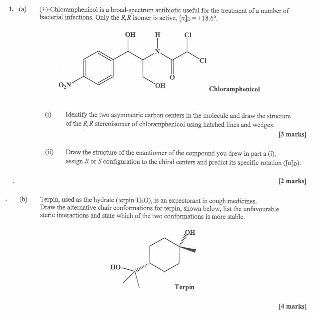 Solved a) (+)-Chloramphenicol is a broad-spectrum antibiotic | Chegg.com