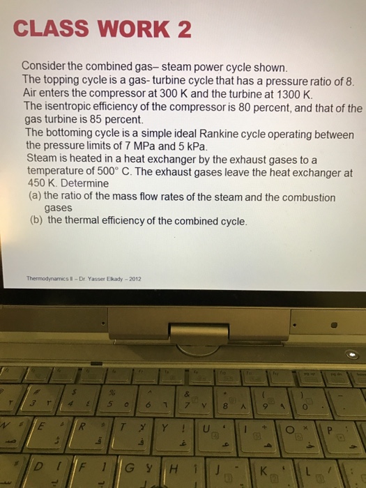 Solved Consider the combined gas- steam power cycle shown. | Chegg.com