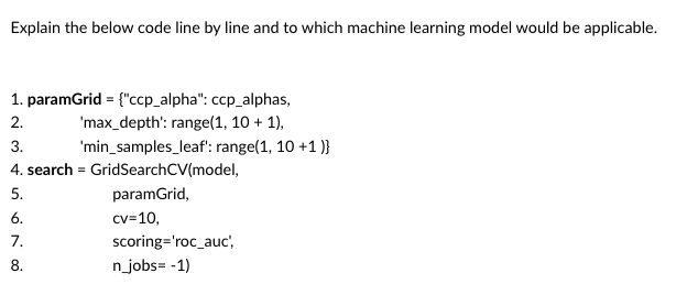 Solved Explain the below code line by line and to which | Chegg.com