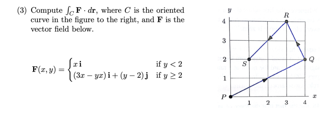 Solved (3) Compute ∫CF⋅dr, where C is the oriented curve in | Chegg.com