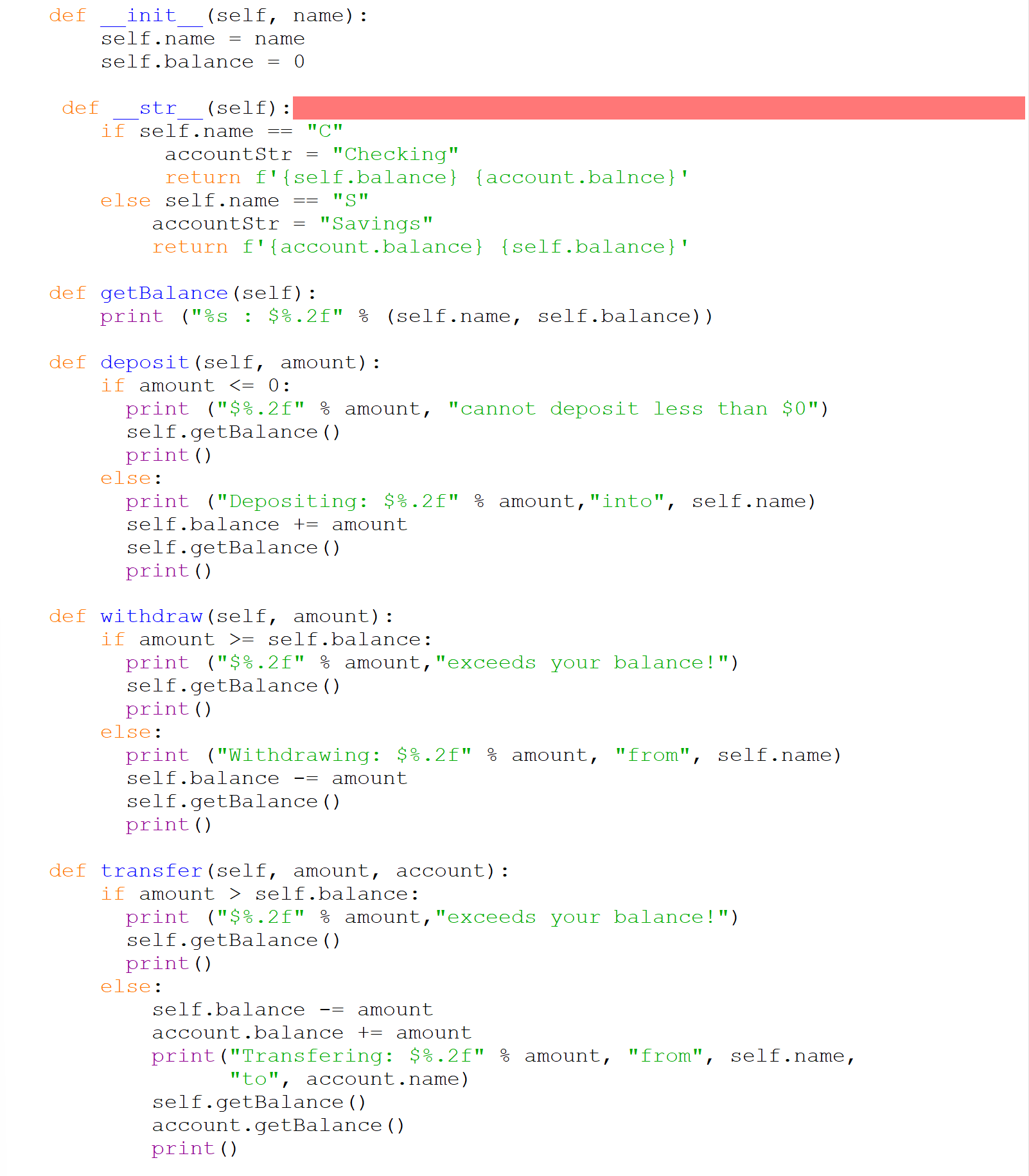 Solved How to get the str function to work to print both | Chegg.com