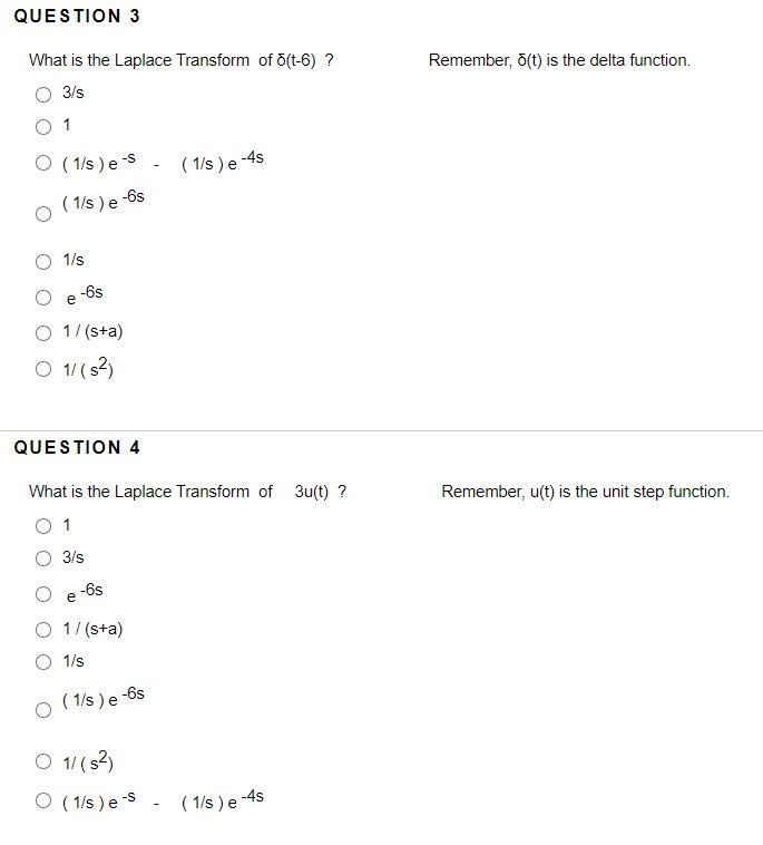 Solved QUESTION 1 Remember, u(t) is the unit step function. | Chegg.com