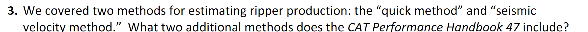 Solved 3. We covered two methods for estimating ripper | Chegg.com