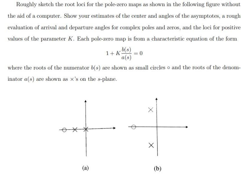 Solved Roughly Sketch The Root Loci For The Pole-zero Maps 